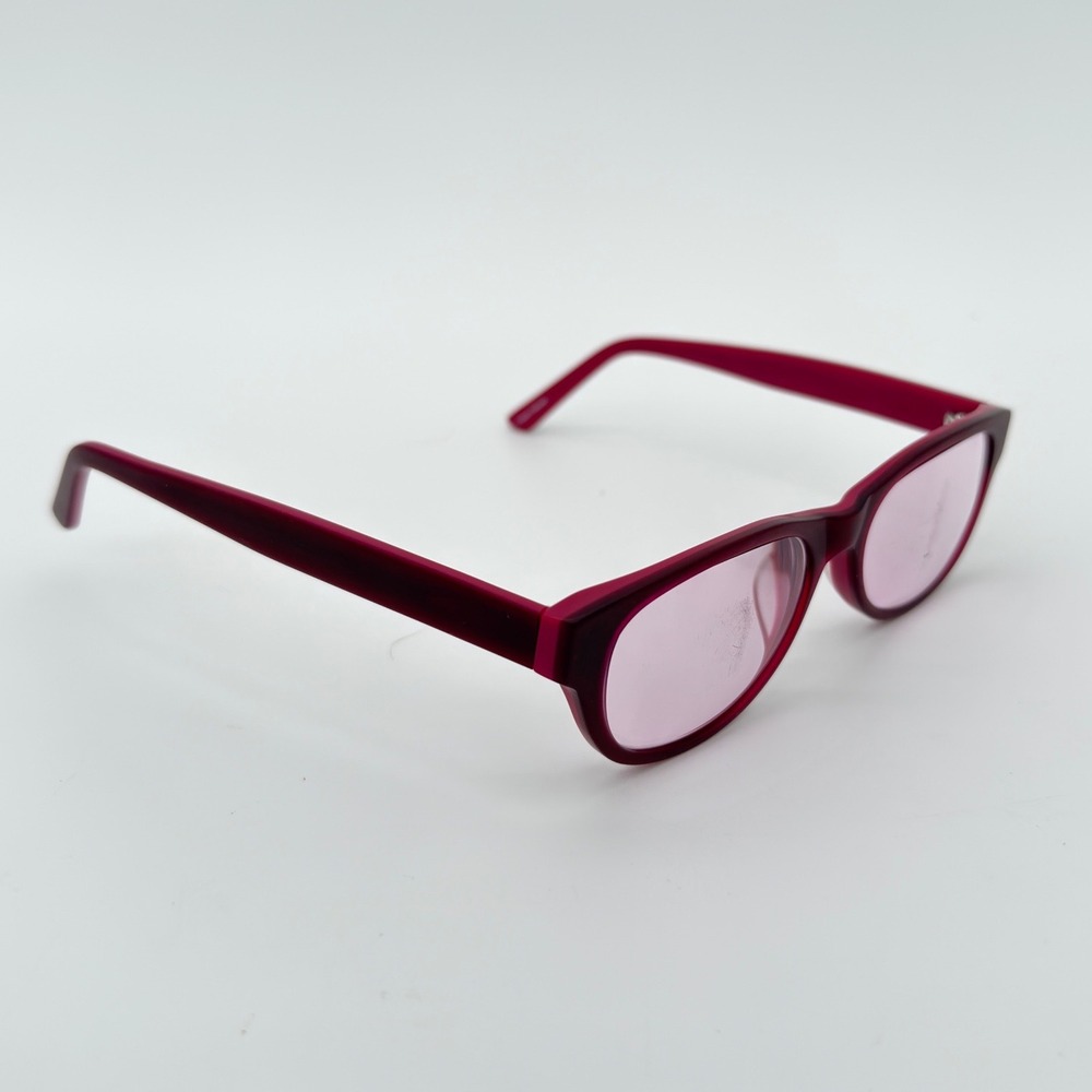 Heart 1215 Matte Red Fuschia Pink Tinted Lens Glasses Cat Eye 51-17-140‎